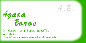 agata boros business card
